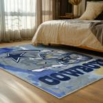 nfl dallas cowboys football team logo sport carpet area rug home decor bed room dcb147