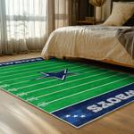 nfl dallas cowboys football team logo sport carpet area rug home decor bed room dcb159