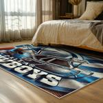 nfl dallas cowboys football team logo sport carpet area rug home decor bed room dcb212