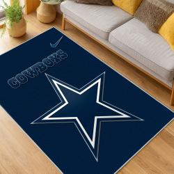 nfl dallas cowboys football team logo sport carpet area rug home decor living room dcb101