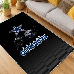 nfl dallas cowboys football team logo sport carpet area rug home decor living room dcb103