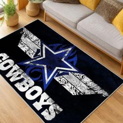 nfl dallas cowboys football team logo sport carpet area rug home decor living room dcb105
