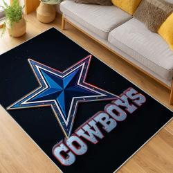 nfl dallas cowboys football team logo sport carpet area rug home decor living room dcb106