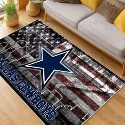 nfl dallas cowboys football team logo sport carpet area rug home decor living room dcb107