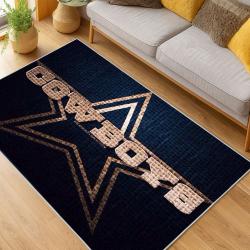 nfl dallas cowboys football team logo sport carpet area rug home decor living room dcb111