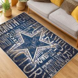 nfl dallas cowboys football team logo sport carpet area rug home decor living room dcb115