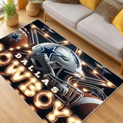 nfl dallas cowboys football team logo sport carpet area rug home decor living room dcb120