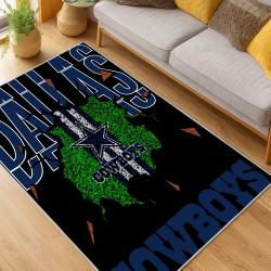 nfl dallas cowboys football team logo sport carpet area rug home decor living room dcb131