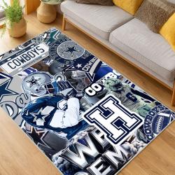 nfl dallas cowboys football team logo sport carpet area rug home decor living room dcb146