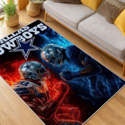 nfl dallas cowboys football team logo sport carpet area rug home decor living room dcb200