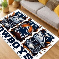 nfl dallas cowboys football team logo sport carpet area rug home decor living room dcb201