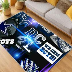 nfl dallas cowboys football team logo sport carpet area rug home decor living room dcb227