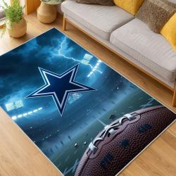 nfl dallas cowboys football team logo sport carpet area rug home decor living room dcb232