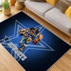 nfl dallas cowboys football team logo sport carpet area rug home decor living room dcb237