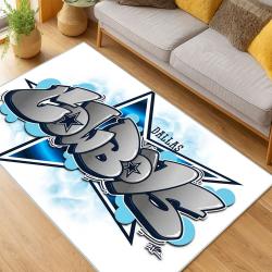nfl dallas cowboys football team logo sport carpet area rug home decor living room dcb87