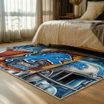 nfl detroit lions football team logo sport carpet area rug home decor bed room dlw107