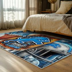 NFL Detroit Lions Football Team Logo Sport Carpet Area Rug Home Decor Gift For Fans DLW107