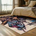 nfl detroit lions football team logo sport carpet area rug home decor bed room dlw108