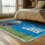 nfl detroit lions football team logo sport carpet area rug home decor bed room dlw115
