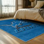 nfl detroit lions football team logo sport carpet area rug home decor bed room dlw116
