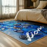 nfl detroit lions football team logo sport carpet area rug home decor bed room dlw118