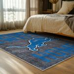 nfl detroit lions football team logo sport carpet area rug home decor bed room dlw123