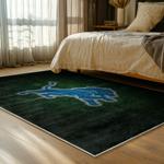 nfl detroit lions football team logo sport carpet area rug home decor bed room dlw126