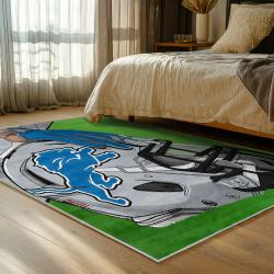 NFL Detroit Lions Football Team Logo Sport Carpet Area Rug Home Decor Gift For Fans DLW133