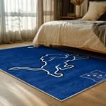 nfl detroit lions football team logo sport carpet area rug home decor bed room dlw137