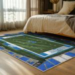 nfl detroit lions football team logo sport carpet area rug home decor bed room dlw143