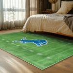nfl detroit lions football team logo sport carpet area rug home decor bed room dlw145