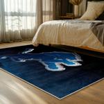 nfl detroit lions football team logo sport carpet area rug home decor bed room dlw146