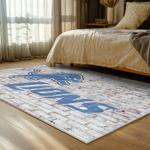 nfl detroit lions football team logo sport carpet area rug home decor bed room dlw147