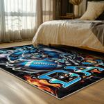 nfl detroit lions football team logo sport carpet area rug home decor bed room dlw162