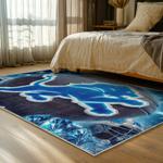 nfl detroit lions football team logo sport carpet area rug home decor bed room dlw167