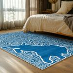 nfl detroit lions football team logo sport carpet area rug home decor bed room dlw185