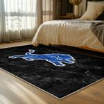 nfl detroit lions football team logo sport carpet area rug home decor bed room dlw186