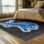nfl detroit lions football team logo sport carpet area rug home decor bed room dlw189