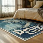 nfl detroit lions football team logo sport carpet area rug home decor bed room dlw194