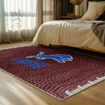 nfl detroit lions football team logo sport carpet area rug home decor bed room dlw201