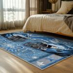 nfl detroit lions football team logo sport carpet area rug home decor bed room dlw203
