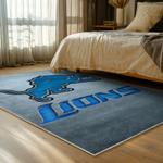 nfl detroit lions football team logo sport carpet area rug home decor bed room dlw211