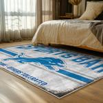 nfl detroit lions football team logo sport carpet area rug home decor bed room dlw215
