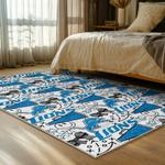 nfl detroit lions football team logo sport carpet area rug home decor bed room dlw218