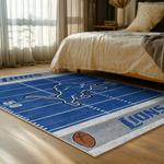 nfl detroit lions football team logo sport carpet area rug home decor bed room dlw220