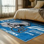 nfl detroit lions football team logo sport carpet area rug home decor bed room dlw221