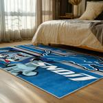 nfl detroit lions football team logo sport carpet area rug home decor bed room dlw225