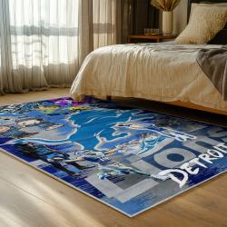 NFL Detroit Lions Football Team Logo Sport Carpet Area Rug Home Decor Gift For Fans DLW31