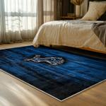 nfl detroit lions football team logo sport carpet area rug home decor bed room dlw32