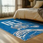 nfl detroit lions football team logo sport carpet area rug home decor bed room dlw33